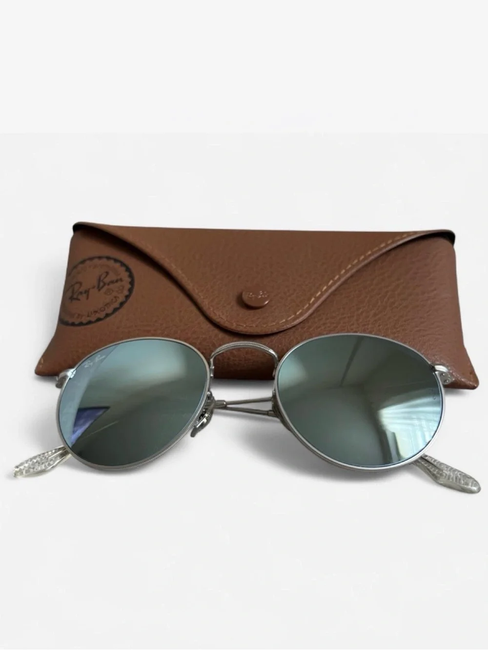 Ray-Ban Round Flash Lenses Sunglasses - Silver and Silver Flash